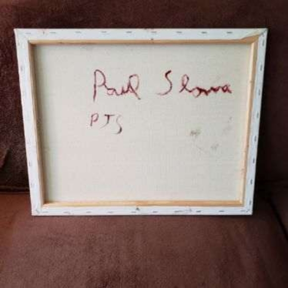 Bob Ross Inspired Autumn EvergreensOil Painting Red Brown Hues Mountains Canvas - Picture 3 of 3